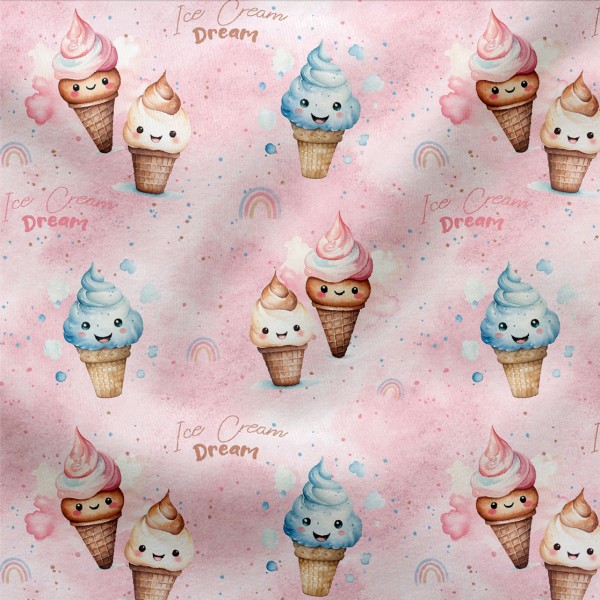 Jersey Stoff Ice Cream Dream Rest 55 cm