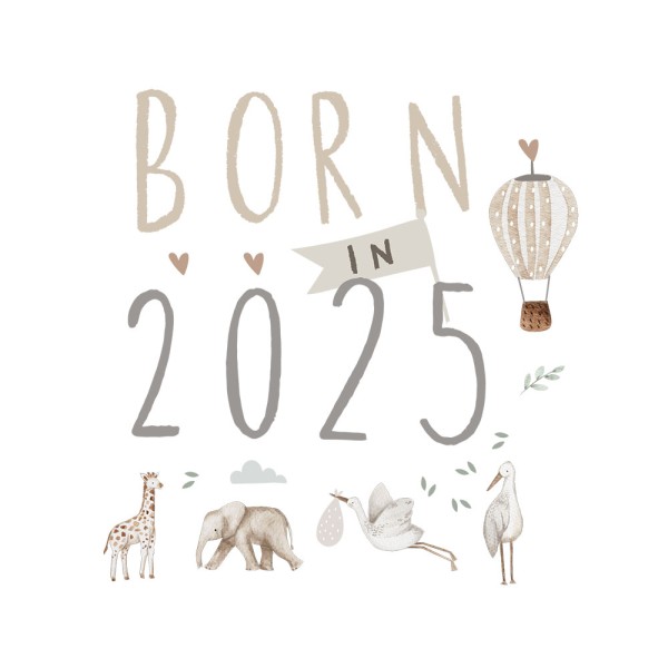 Bügelbild Born in 2025 Medium