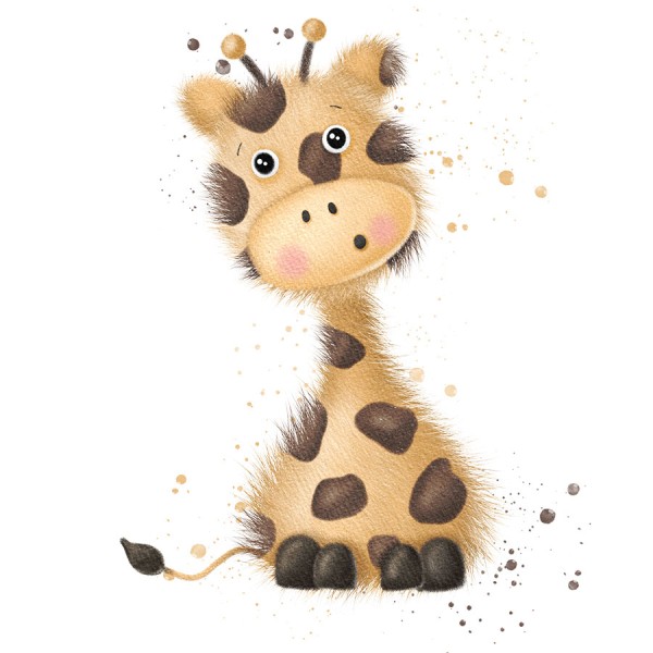 Bügelbild Fluffy Giraffe Medium