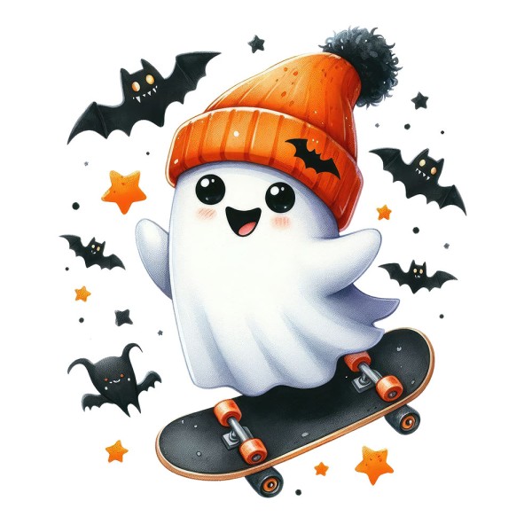 Bügelbild Skater Ghost MAXI