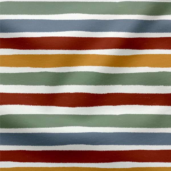 Jerseystoff Mixed Stripes Red Blue Green Yellow (Bio)