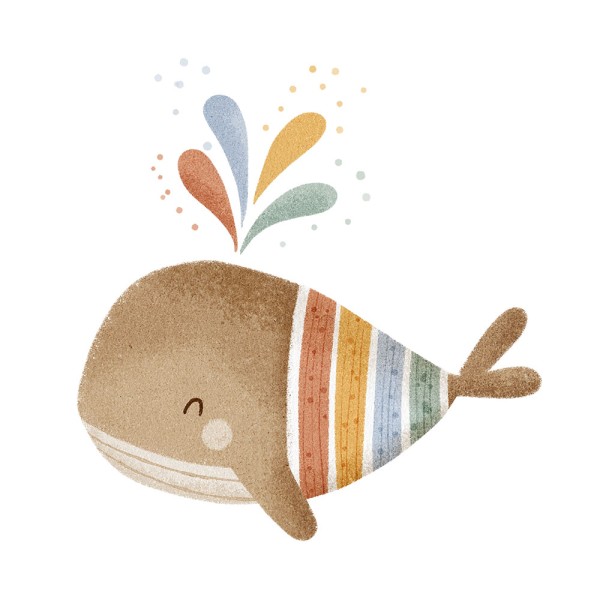 Bügelbild Rainbow Love Whale MINI