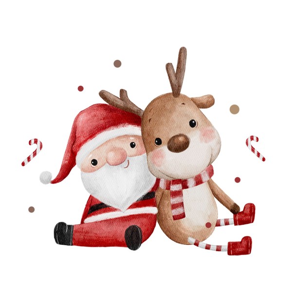 Bügelbild Santa and Rudolph Maxi