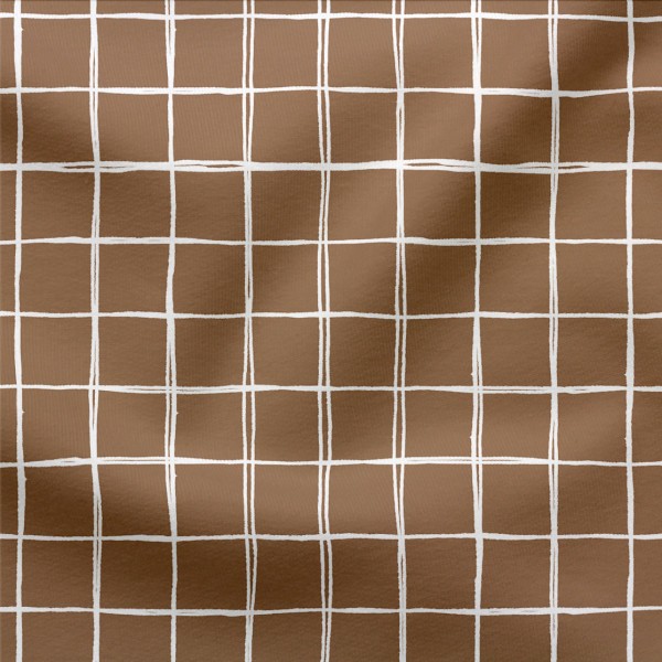 French Terry Grids Soft Brown