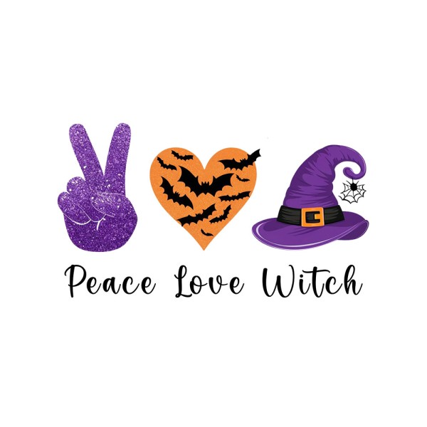 Bügelbild Peace Love Witch MAXI