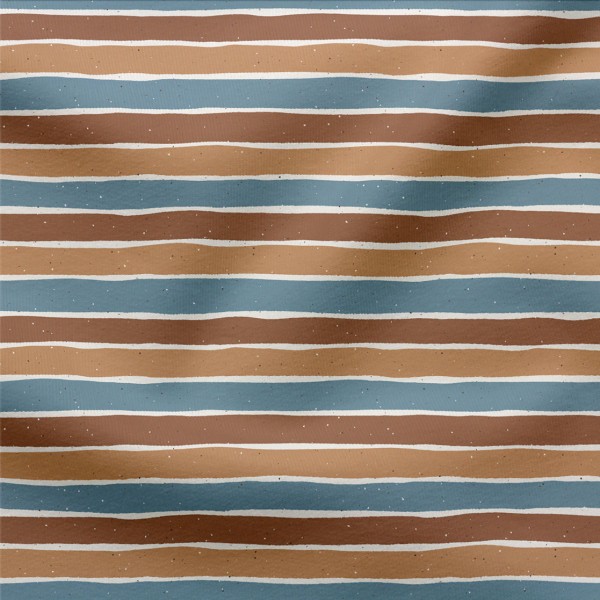 Babyrib Big Stripes Ocker Blau Rost