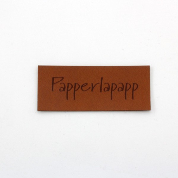 Kunstleder Label Papperlapapp 6 x 2,5cm