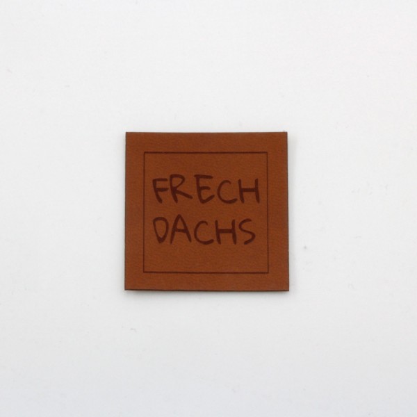 Kunstleder Label Frechdachs 3 x 3 cm
