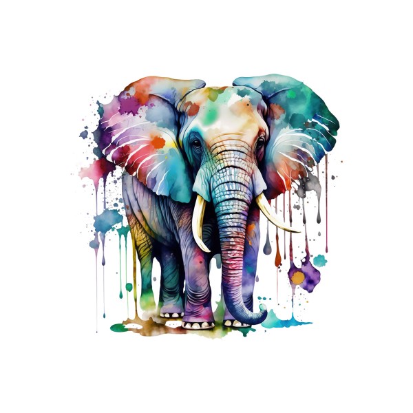 Bügelbild Colourful Elephant Maxi