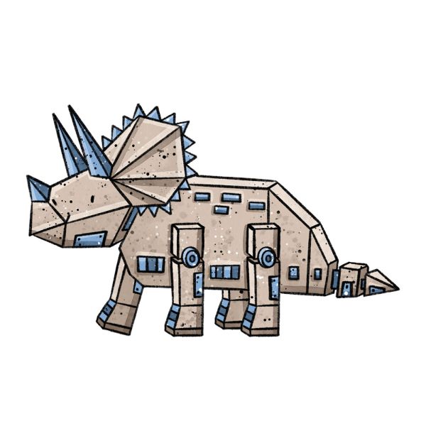 Bügelbild Robo Triceratops Medium