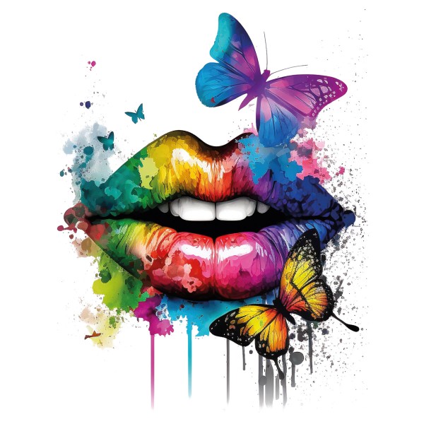 Bügelbild Colourful Lips MAXI PLUS
