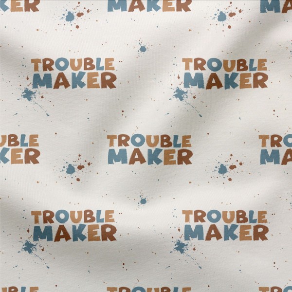 French Terry Troublemaker Ocker Blau (Creme)