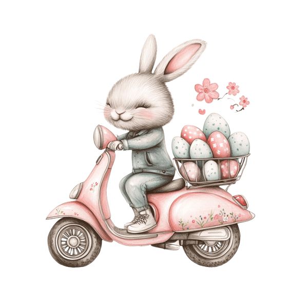 Bügelbild Vespa Hase MINI