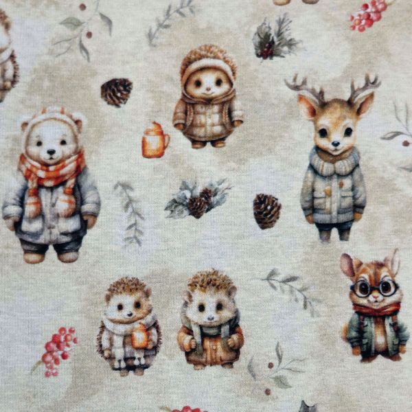 Alpenfleece Cozy Forest Animals neutral 652