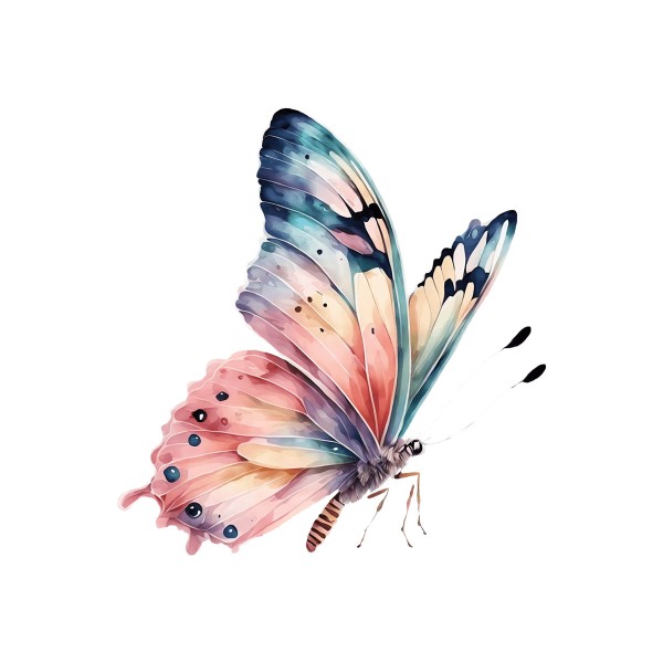 Bügelbild Aquarell Butterfly Medium