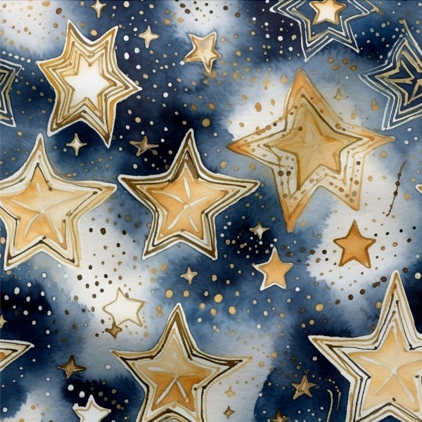 French Terry Sparkling Stars Rest 90 cm