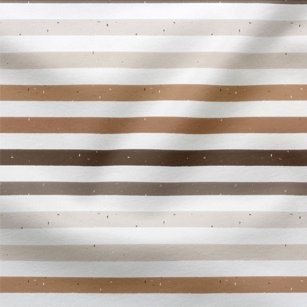 French Terry Neutral Brown Stripes