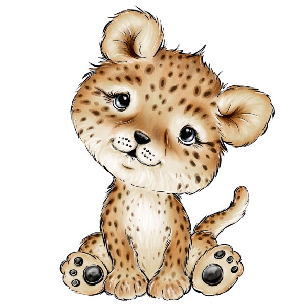Bügelbild Baby Leopard MINI