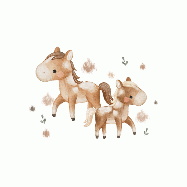 Bügelbild Mommy and Baby Horse MINI