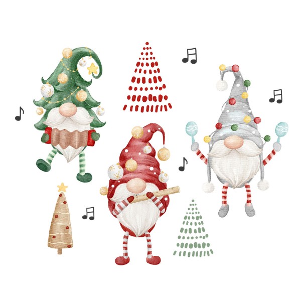 Bügelbild Christmas Gnomes Medium
