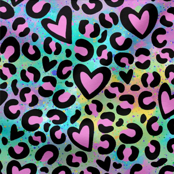 Sport/Badelycra UPF 50+ Leopard Splatter Hearts VORBESTELLUNG