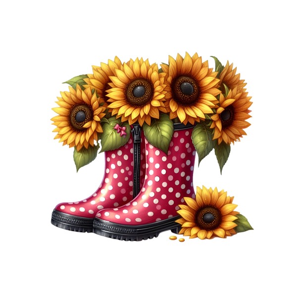 Bügelbild Rubbert Boots (Sunflower) Medium