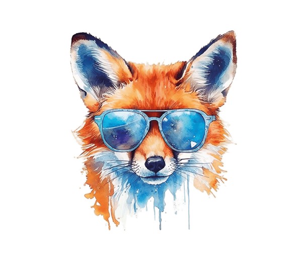 Bügelbild Cool Fox Medium