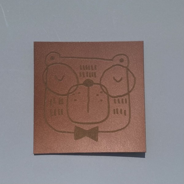 Kunstleder Label Schlaubär 5 x 5 cm