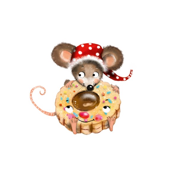 Bügelbild Ernie´s Weihnachtsbäckerei (Maus) MINI