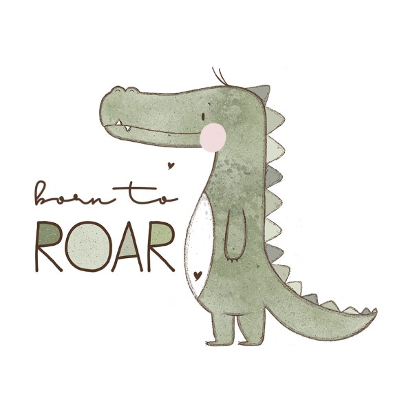 Bügelbild Kleines Krokodil (Born to Roar) Medium