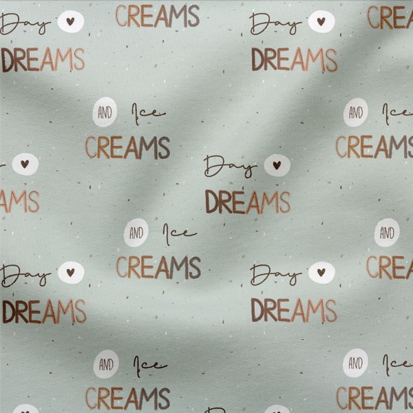 Jersey Stoff Day Dreams and Ice Cream Rest 100 cm