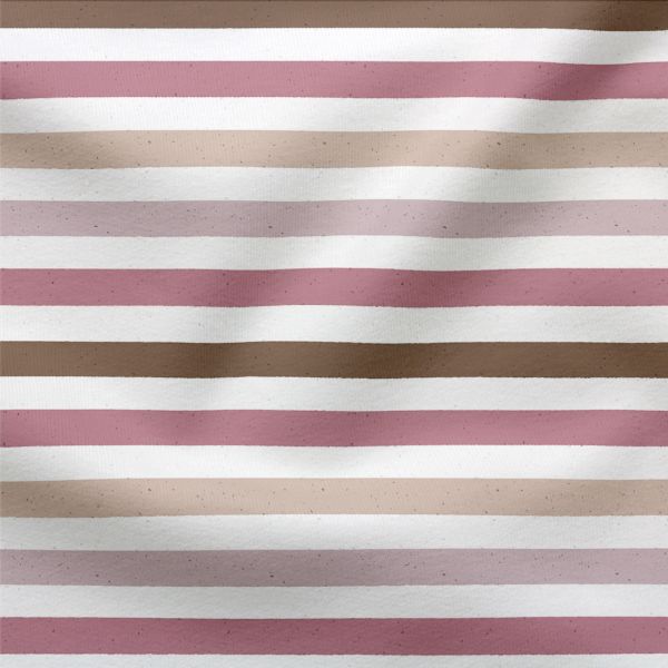 French Terry Structured Stripes Berry Neutral (Bio) VORBESTELLUNG