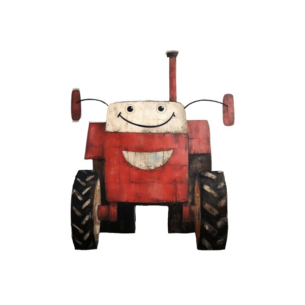 Bügelbild Morey fröhlicher Traktor MINI
