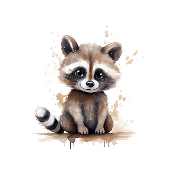 Bügelbild Cute Racoon MINI