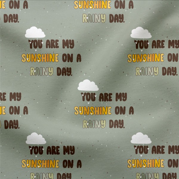 French Terry Sunshine on a rainy day (schriftzug) Rest 100 cm