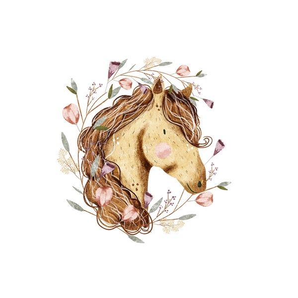 Bügelbild Flower Horse Blond Medium
