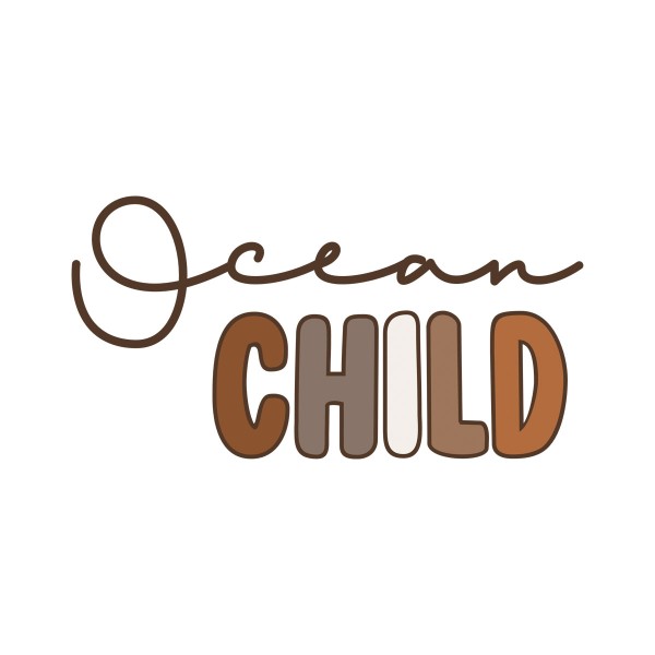 Bügelbild Ocean Child Schriftzug Medium