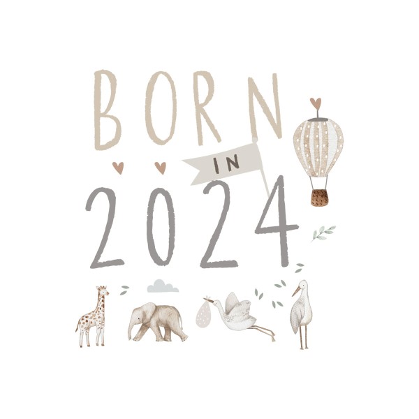 Bügelbild Born in 2024 Medium